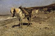 Ilia Efimovich Repin Normandy transported stone horse Sweden oil painting artist